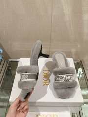 Dior Fur Mules Slipper In Gray 6.5cm - 2