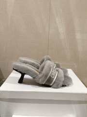 Dior Fur Mules Slipper In Gray 6.5cm - 5