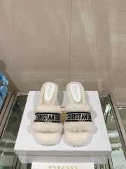 Dior Fur Mules Slipper In White 6.5cm - 2