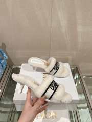 Dior Fur Mules Slipper In White 6.5cm - 3