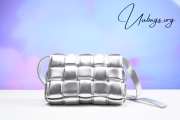 Bottega Veneta Paddes Cassette Silver Metallic 26x18x8cm - 5