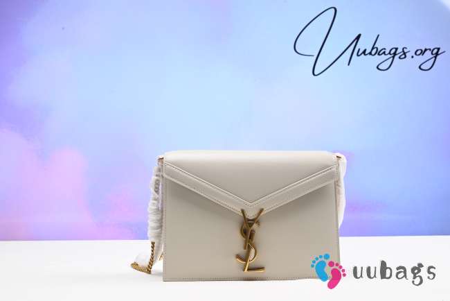 YSL Cream Leather Cassandra Monogram Shoulder Bag  - 1