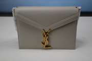 YSL Cream Leather Cassandra Monogram Shoulder Bag  - 5