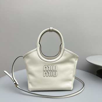 Miu Miu Hobo Tote Bag In White 22x11x14cm