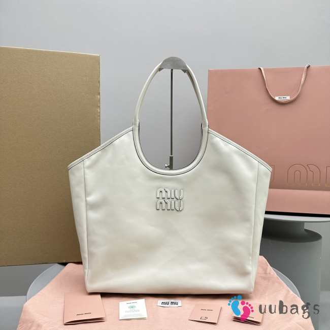 Miu Miu Hobo Tote Bag In White 38x17x30cm - 1