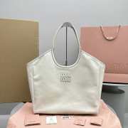 Miu Miu Hobo Tote Bag In White 38x17x30cm - 1