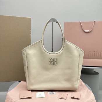 Miu Miu Hobo Tote Bag In Beige 38x17x30cm