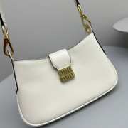 Miu Miu City Calf In White 28x15x4cm - 5