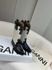 Gani Monochrome Mid Shaft Embroidered Western Boots - 2