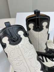 Gani Monochrome Mid Shaft Embroidered Western Boots - 3