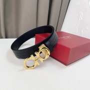 Salvatore Ferragamo belt with gold buckle and black strap 3.5cm - 6