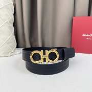 Salvatore Ferragamo belt with gold buckle and black strap 3.5cm - 5