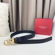 Salvatore Ferragamo belt with gold buckle and black strap 3.5cm - 3