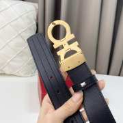 Salvatore Ferragamo belt with gold buckle and black strap 3.5cm - 2