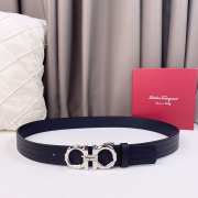 Salvatore Ferragamo belt with silver buckle and black strap 3.5cm - 1