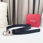 Salvatore Ferragamo belt with silver buckle and black strap 3.5cm - 6