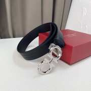 Salvatore Ferragamo belt with silver buckle and black strap 3.5cm - 3