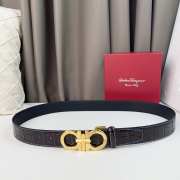 Salvatore Ferragamo crocodile leather belt with gold buckle 3.5cm - 1