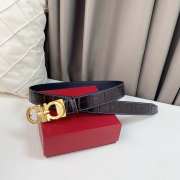 Salvatore Ferragamo crocodile leather belt with gold buckle 3.5cm - 4