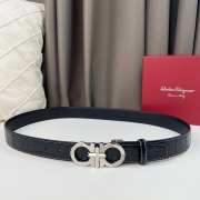 Salvatore Ferragamo crocodile leather belt with silver buckle 3.5cm - 5