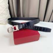 Salvatore Ferragamo crocodile leather belt with silver buckle 3.5cm - 3