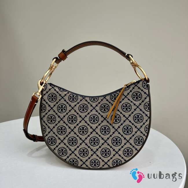 Tory Burch T Monogram Mini Jacquard Crescent Bag 20x25x5cm - 1