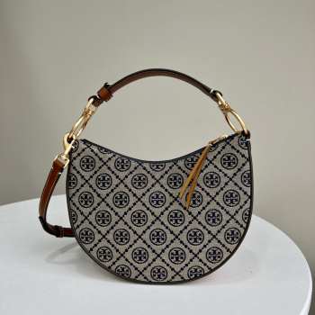 Tory Burch T Monogram Mini Jacquard Crescent Bag 20x25x5cm