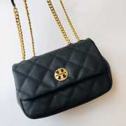 Tory Burch Willa Small Shoulder Bag With Gold Buckle In Black  - 1