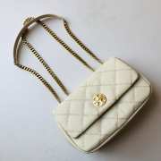 Tory Burch Willa Small Shoulder Bag With Gold Buckle In White - 1