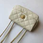 Tory Burch Willa Small Shoulder Bag With Gold Buckle In White - 2