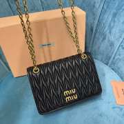 Miu Miu Leather Chain-Linked Shoulder Bag In Black 19x13x5cm - 6