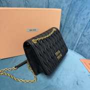 Miu Miu Leather Chain-Linked Shoulder Bag In Black 19x13x5cm - 5