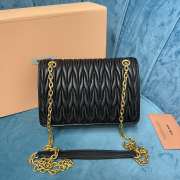 Miu Miu Leather Chain-Linked Shoulder Bag In Black 19x13x5cm - 3