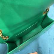 Miu Miu Leather Chain-Linked Shoulder Bag In Green 19x13x5cm - 6