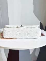 Chanel Pearls Classic Flap Bag In White With Silver Buckle 25cm - 6