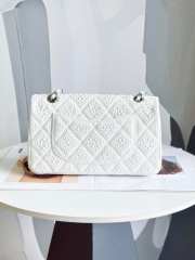 Chanel Pearls Classic Flap Bag In White With Silver Buckle 25cm - 2