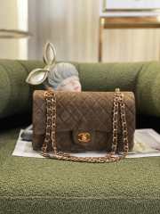 Chanel Medium Classic Double Flap Bag Brown Suede Gold Hardware 25.5cm - 4