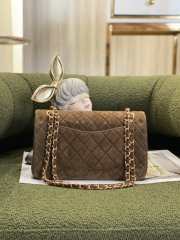 Chanel Medium Classic Double Flap Bag Brown Suede Gold Hardware 25.5cm - 3