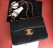 Chanel Flap Bag Lambskin Black Gold Hardware 30x21x8cm - 1