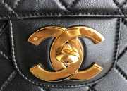 Chanel Flap Bag Lambskin Black Gold Hardware 30x21x8cm - 3