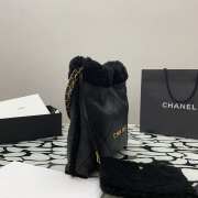 Chanel 22 small black bag glossy calfskin & gold-plated metal  - 5