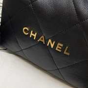 Chanel 22 small black bag glossy calfskin & gold-plated metal  - 2