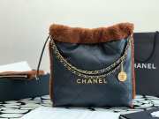 Chanel 22 small blue bag glossy calfskin & gold-plated metal - 2