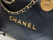 Chanel 22 small blue bag glossy calfskin & gold-plated metal - 5