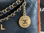 Chanel 22 small blue bag glossy calfskin & gold-plated metal - 6