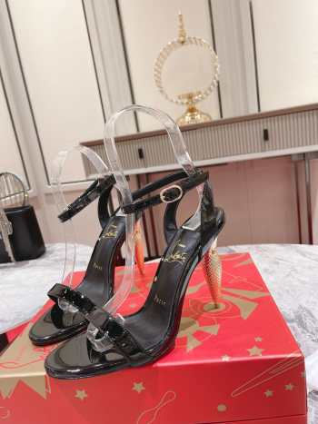  Christian Louboutin 10cm black high heel sandals