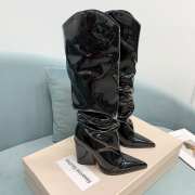 Alexandre Vauthier Black Glossy Leather Knee-high Boots 01 - 1