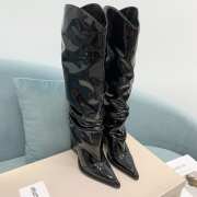 Alexandre Vauthier Black Glossy Leather Knee-high Boots 01 - 2