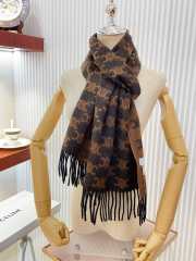 Celine Scarf In Monogram Cashmere Brown 35x190cm - 1