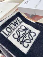 Loewe Striped Cashmere Scarf In Black/Gray 20x220cm - 2